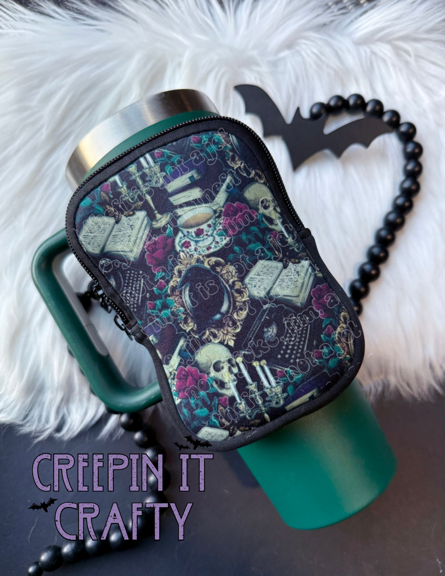 Dark academia tumbler pouch