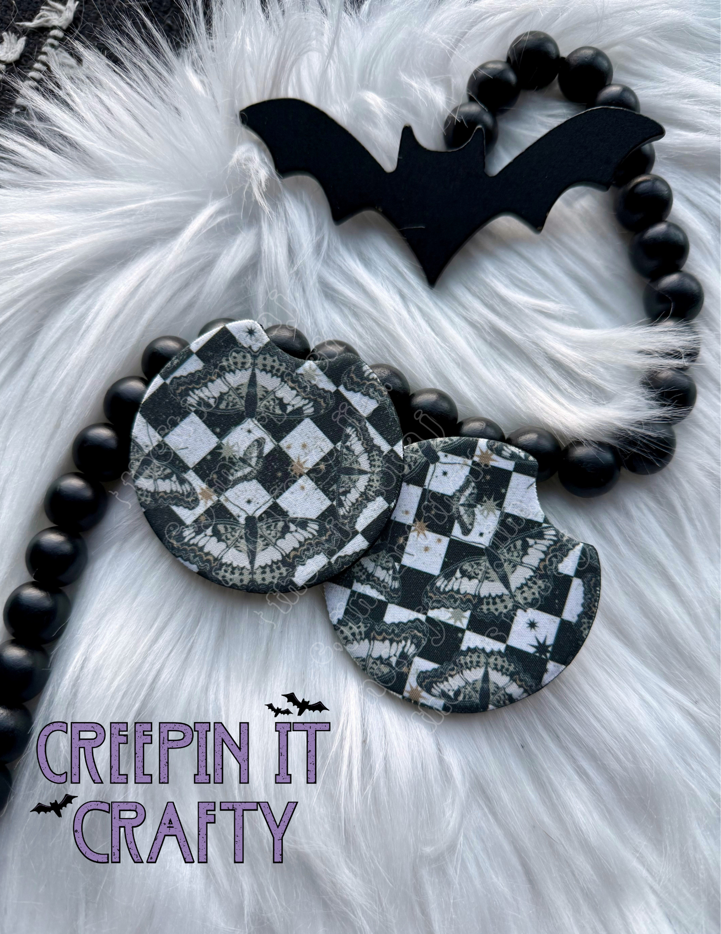 Checkered Moth Coasters