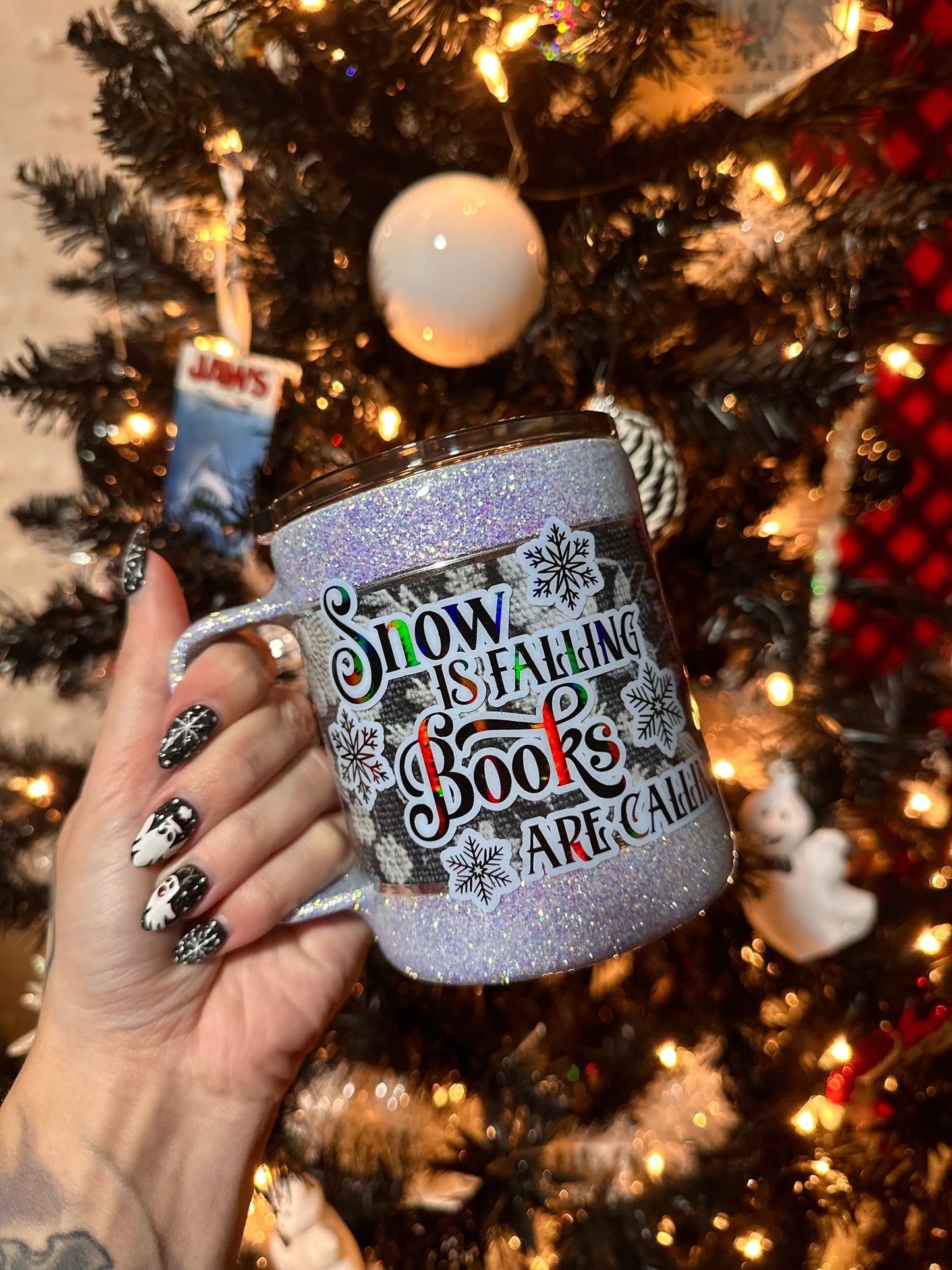 Snow is falling mug